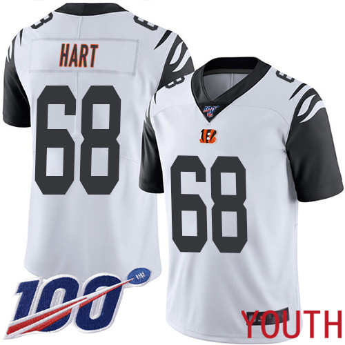 Cincinnati Bengals Limited White Youth Bobby Hart Jersey NFL Footballl 68 100th Season Rush Vapor Untouchable